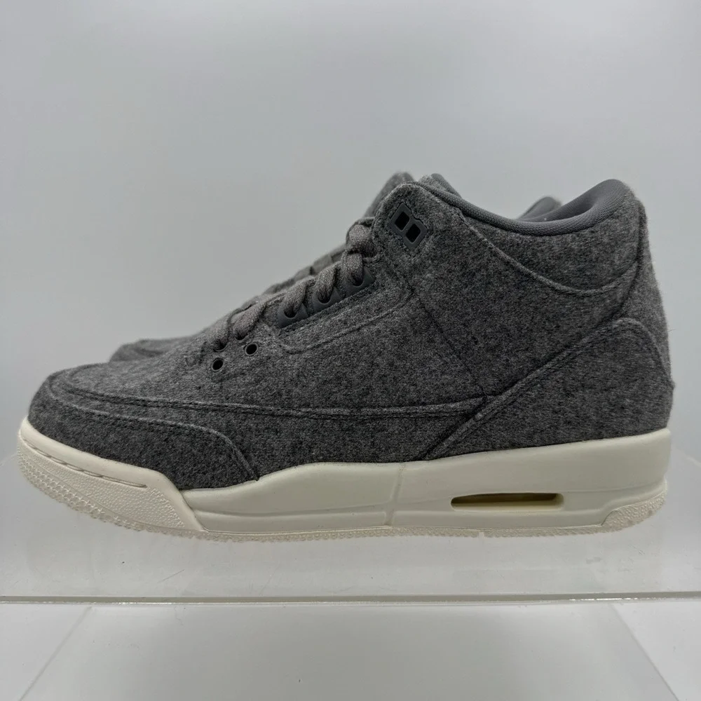 Brand New Nike Air Jordan III 3 Retro Dark Grey/Sail Wool 861427-004 GS SIze 6y